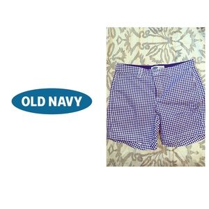 Blue and White Gingham twill shorts